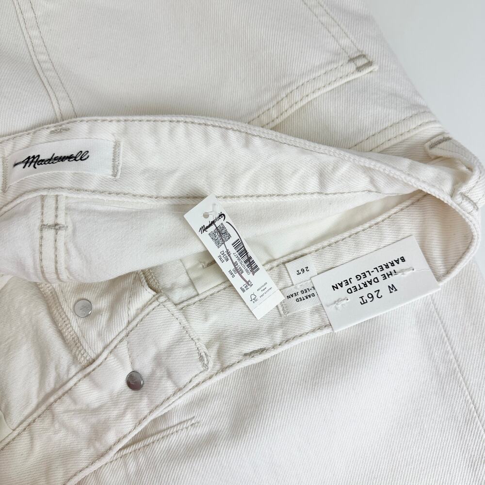 Madewell The Tall Darted Barrel Leg Jean Vintage Canvas Rigid Denim 26T NWT - Picture 14 of 16